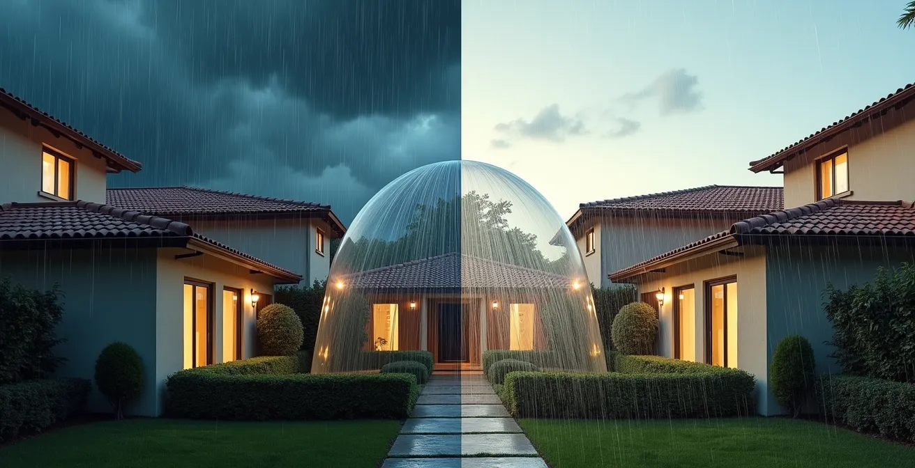 Confronto visivo tra mutuo variabile standard e con CAP attraverso metafora dell'ombrello finanziario